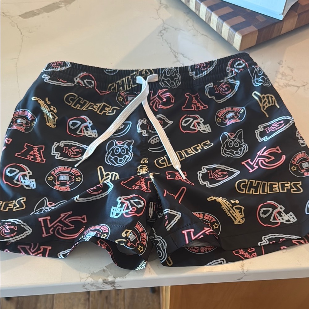 Chubbies Red NFL Youth Swim Shorts